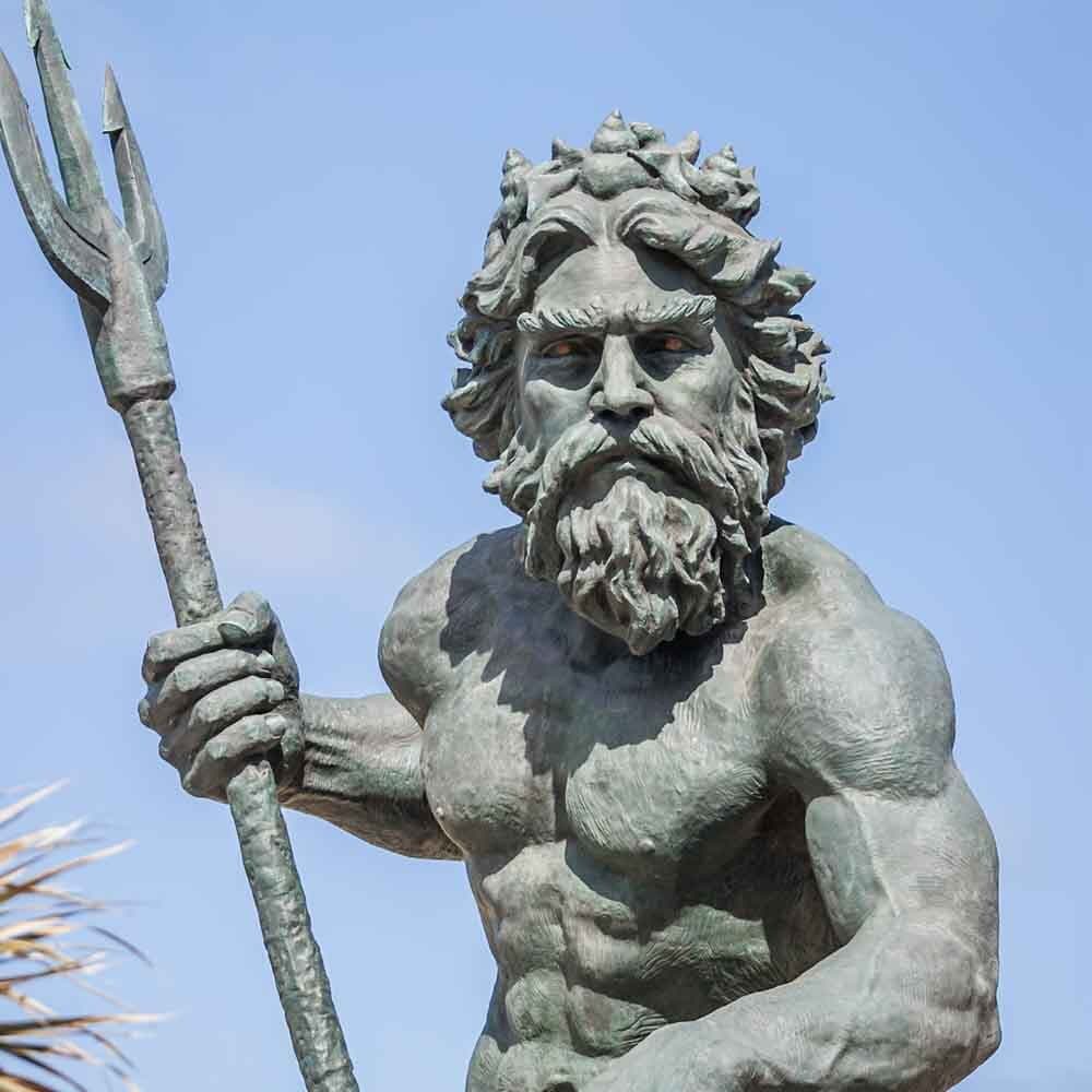 King Neptune Statue Holding Triton